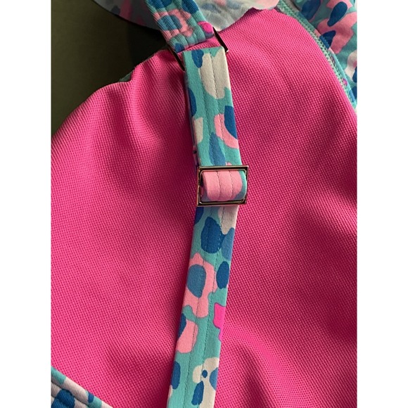 Lilly Pulitzer Delphie One Piece Swimsuit Blue Ibiza Hottie Dottie Ruffle 16 NEW - Picture 10 of 14